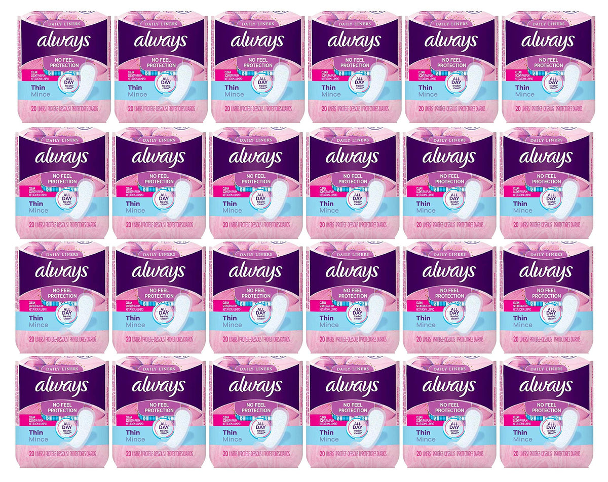Always protège-slips minces emballage gros, réserve pratique et économique.