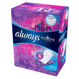 Always Radiant Liners adhésif bord à bord assure un maintien fiable tout au long de la journée.