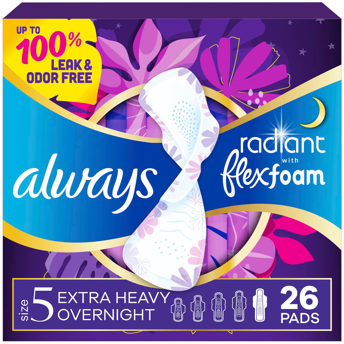 Always Radiant protections avec ailes: protection contre les fuites nocturnes