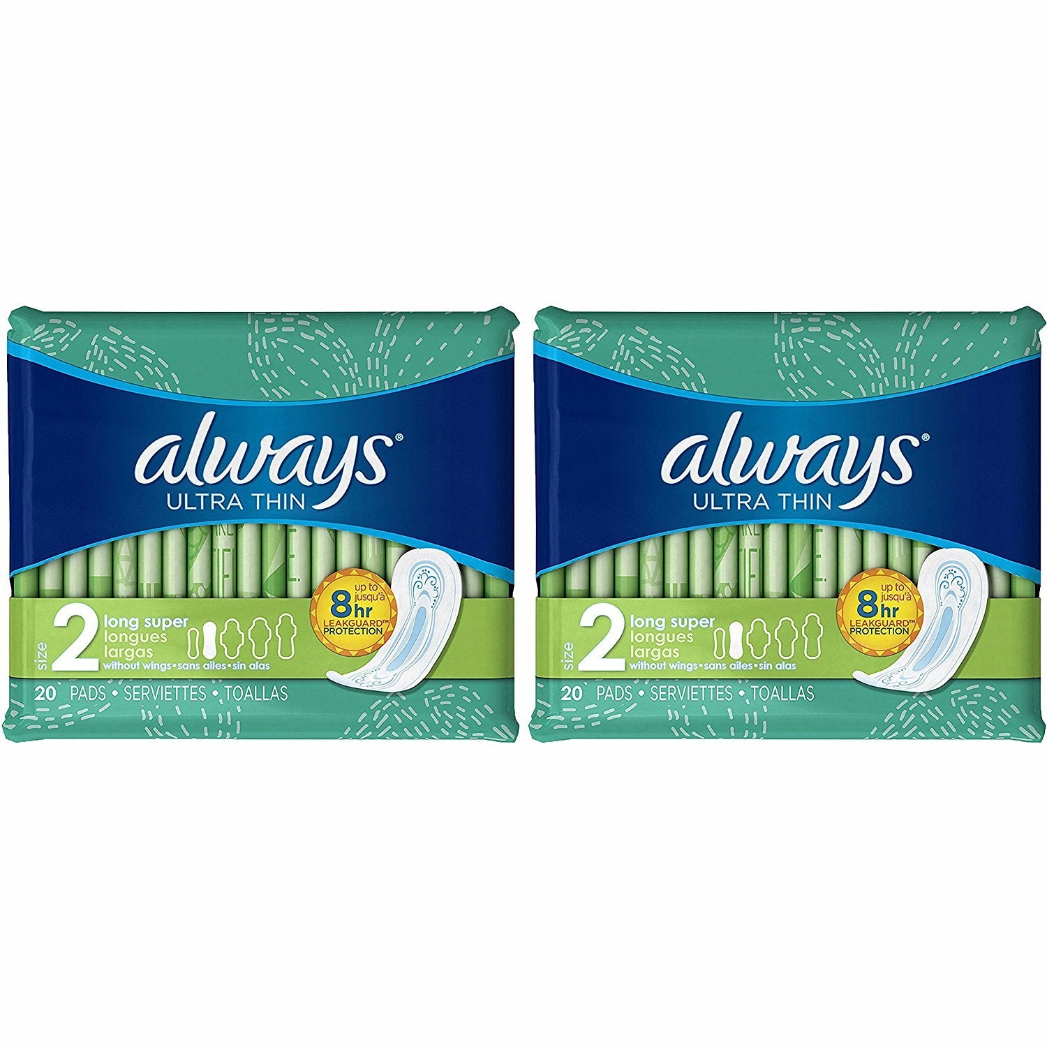 Always serviettes hygiéniques ultrafines et longues, emballage individuel, protection discrète et fiable.