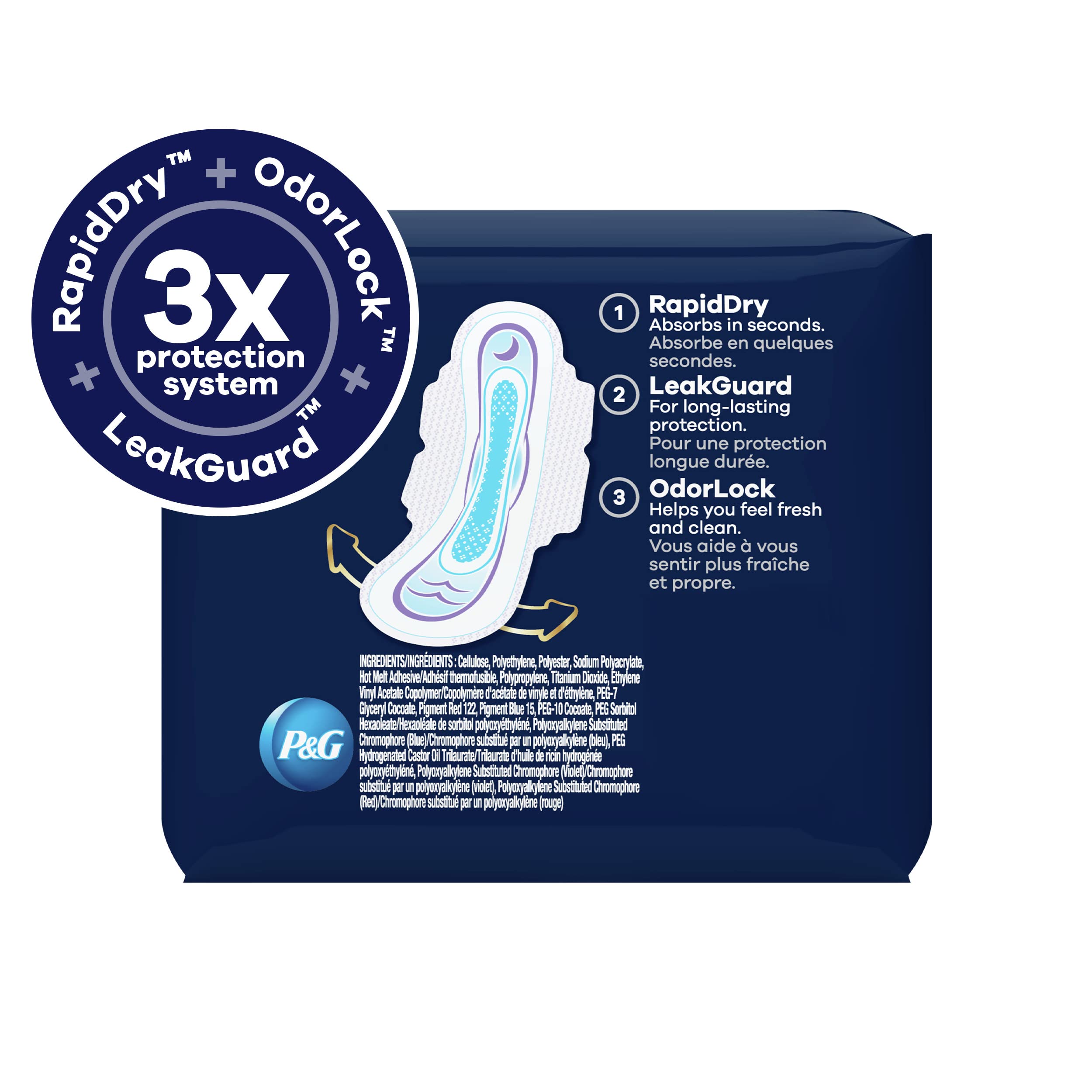 Always Ultra Minces Taille 5 avec Ailes avant-profil, absorption rapide et discrétion