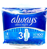 Always Ultra 7's Nuit avec ailes — aperçu du produit offrant sécurité nocturne et confort