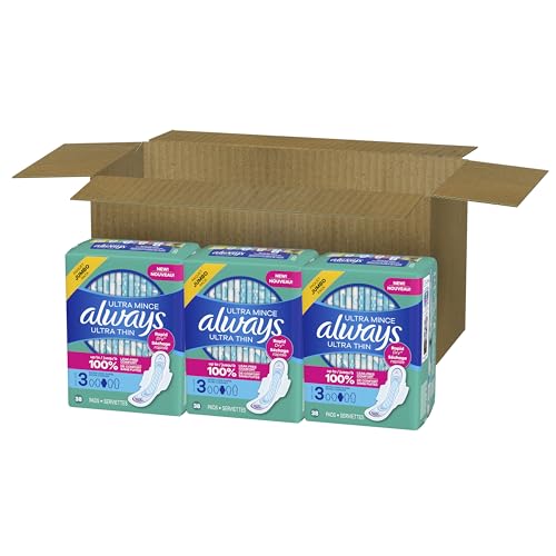 Always Ultra Thin Ailes adhésives pour sécurité accrue.