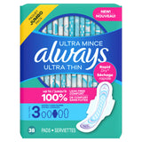 Always Ultra Thin Longue et ultra absorbante pour flux abondant.