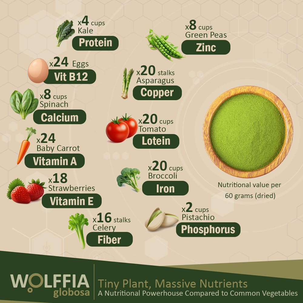 Ama GROW Wolffia en sachet 60 g, pratique pour smoothies riches en nutriments.