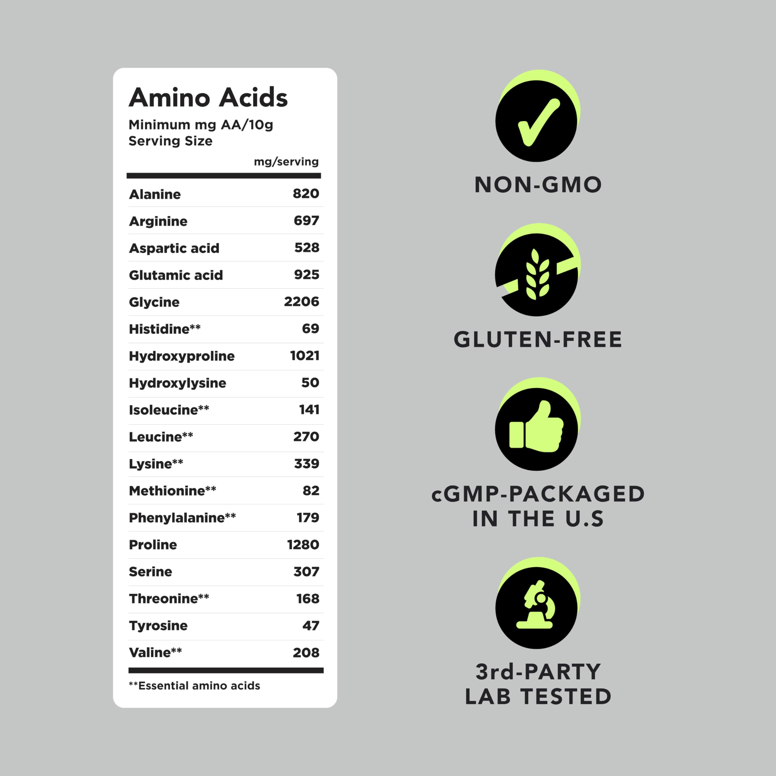 AMANDEAN Collagène Poudre-sans-additifs, sans gluten ni lactose pour flexibilité