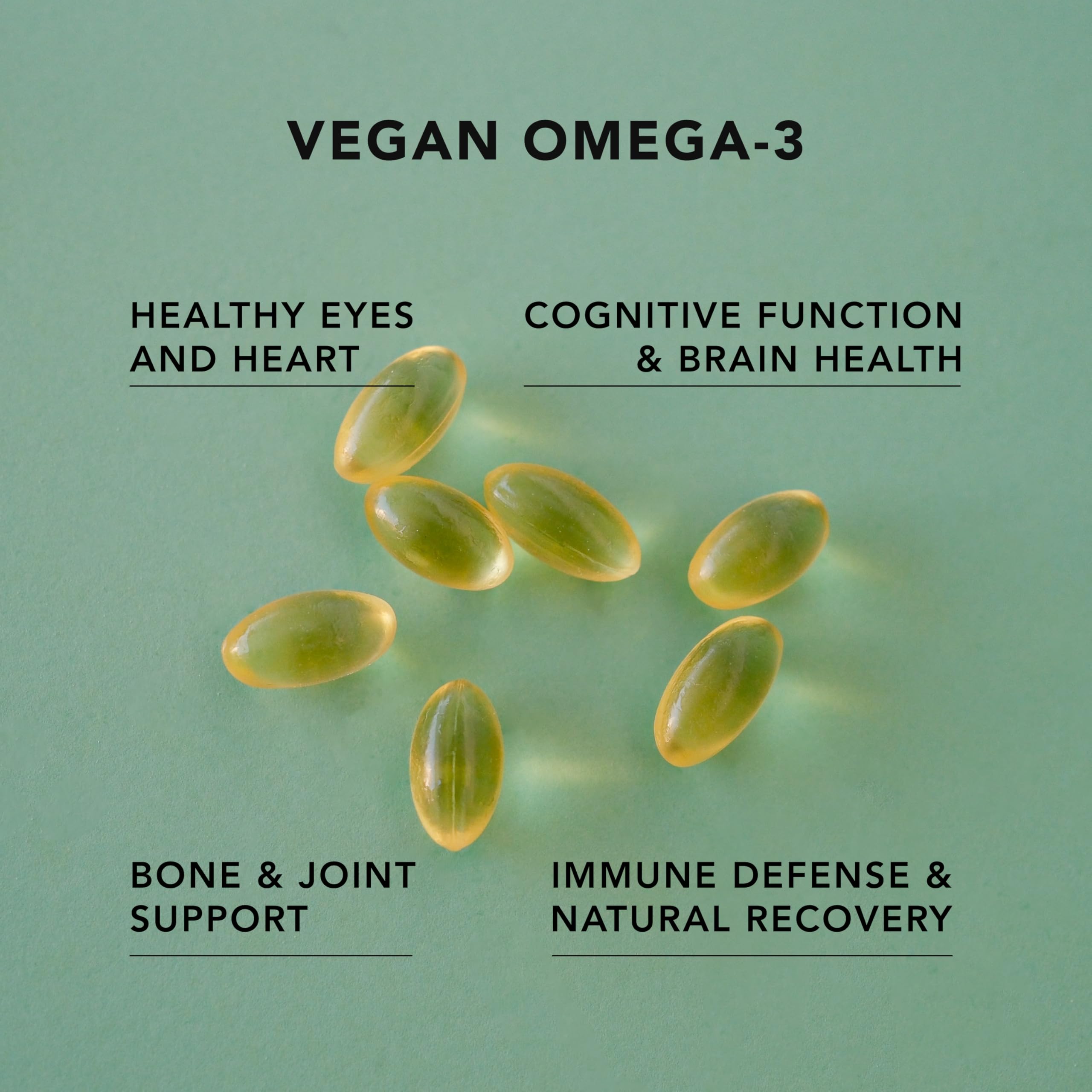 AMANDEAN Vegan Omega-3, algue source DHA et EPA pour une alternative durable.
