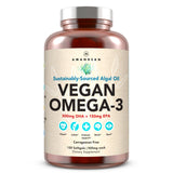 AMANDEAN Vegan Omega-3, gélules en bouteille, source végétale pratique pour l'équilibre quotidien.