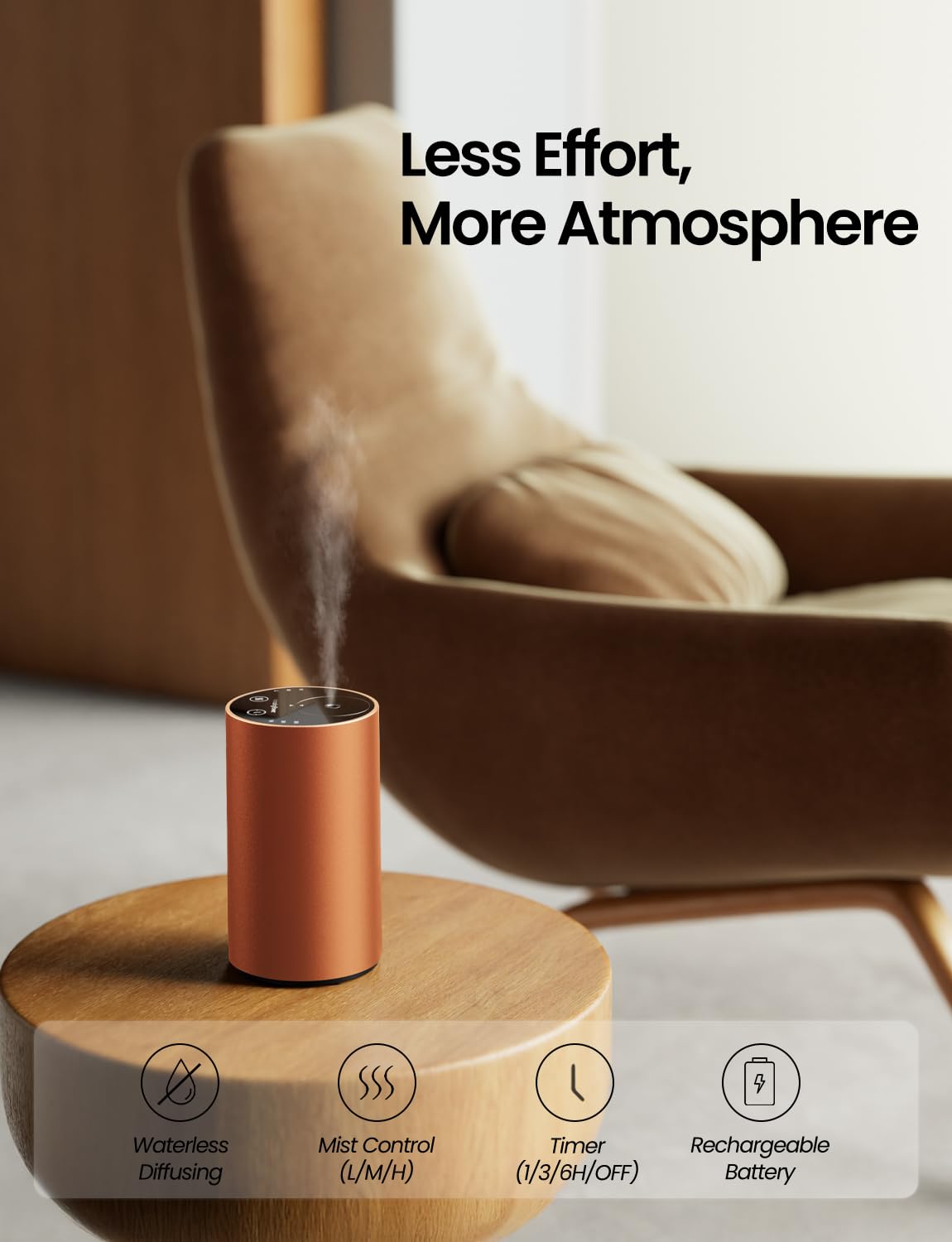 AMAZING FLOWER diffuseur-design-aluminium-rechargeable, esthétique moderne et durable.