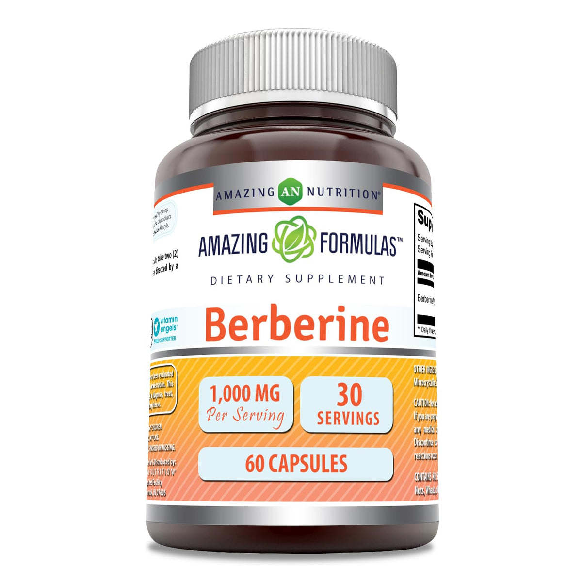 Amazing Formulas Berberine 1000 mg, capsules, soutien potentiel du métabolisme et énergie.