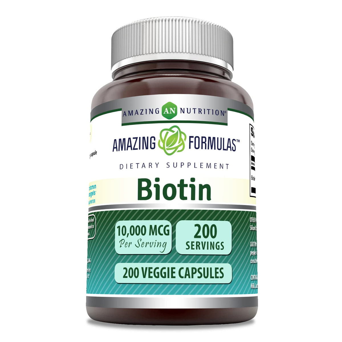 Bouteille Amazing Formulas Biotin 10000 mcg, idéale pour une supplémentation quotidienne.