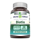 Bouteille Amazing Formulas Biotin 10000 mcg, idéale pour une supplémentation quotidienne.