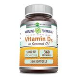 Amazing Formulas D3 huile de coco – flacon visible, soutien potentiel à l’énergie quotidienne.