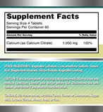 Amazing Formulas Calcium Citrate 1000 mg – étiquette sans OGM sur l'emballage.