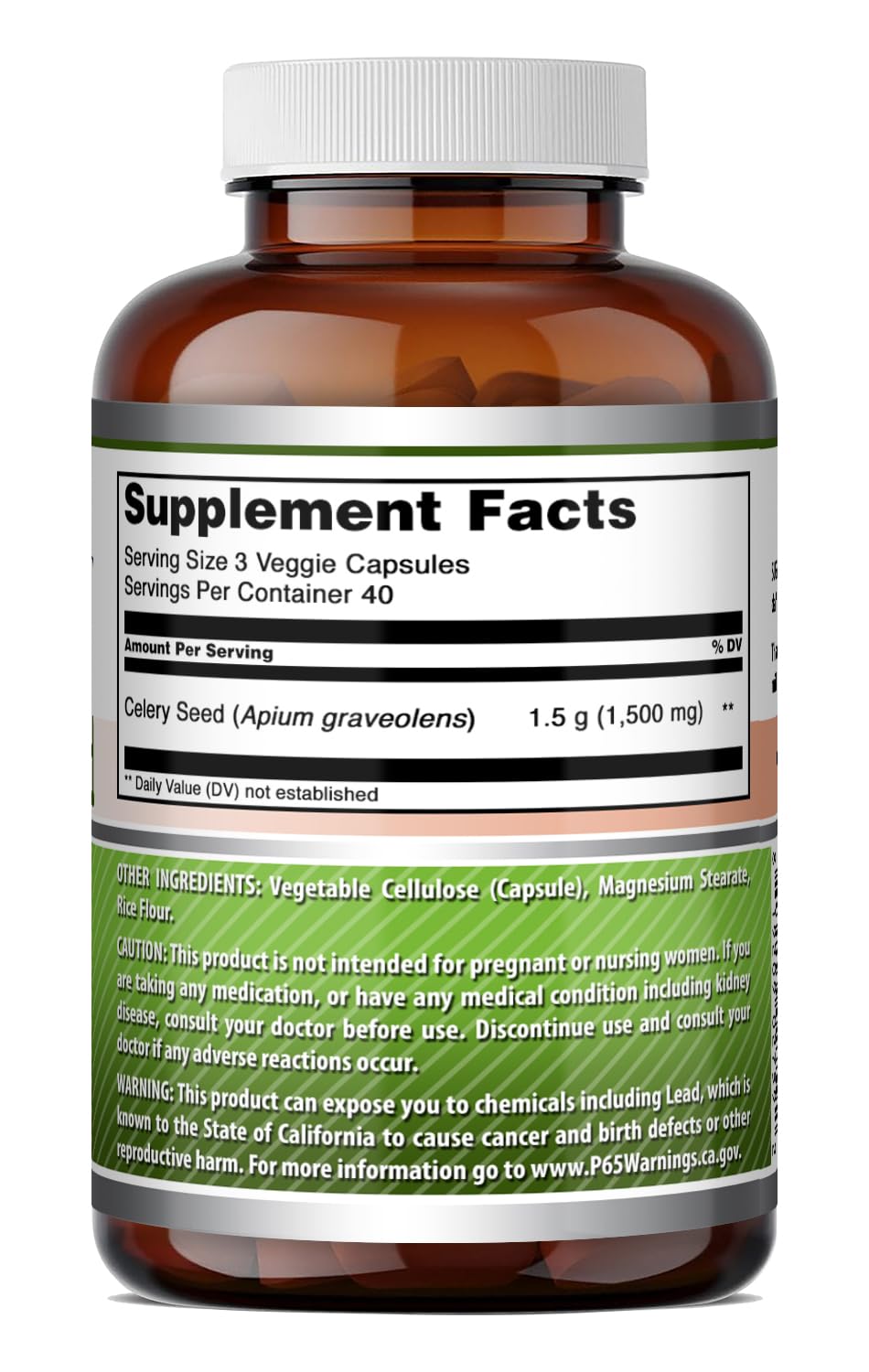 Gélules céleri Amazing Formulas, 120 capsules pratiques.
