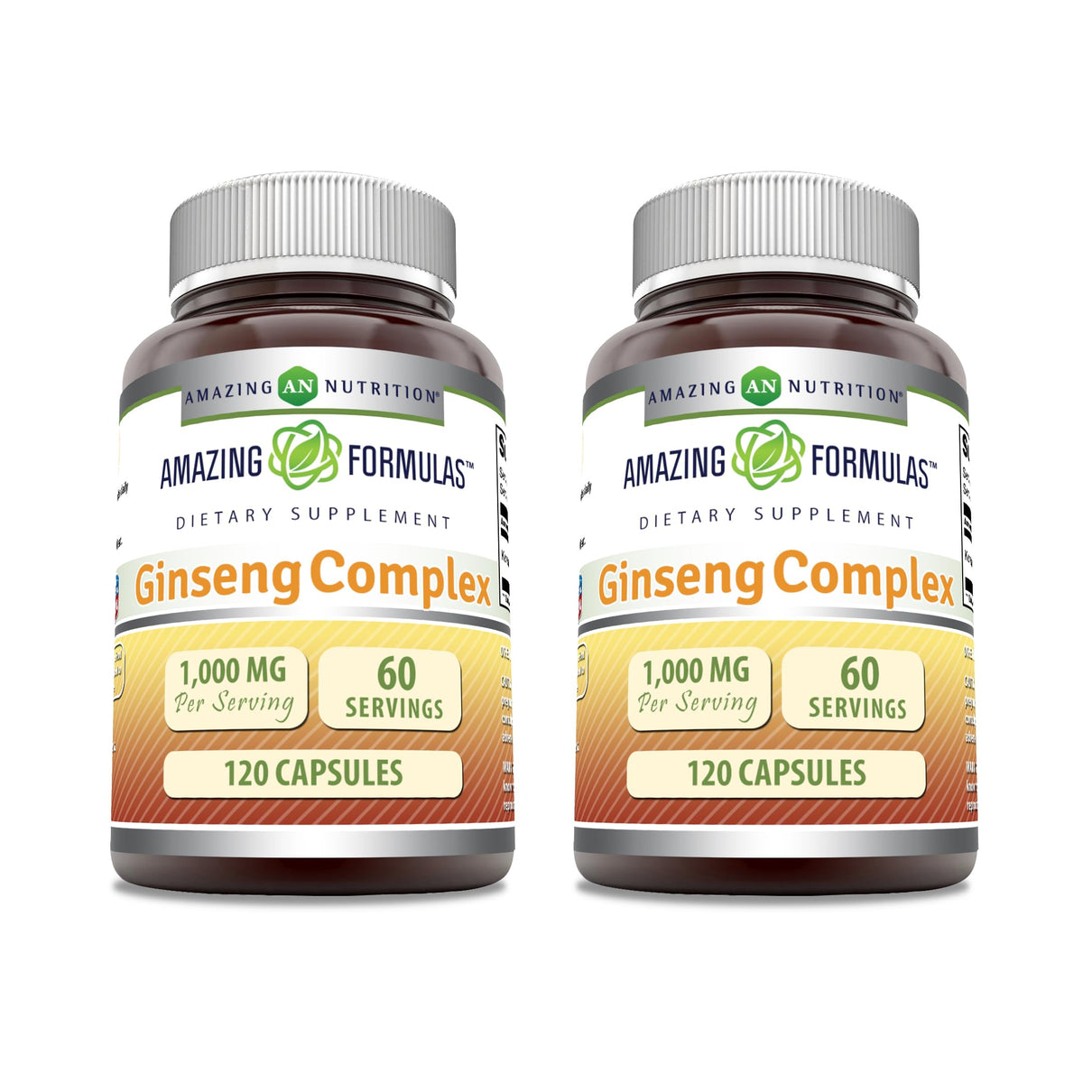 Amazing Formulas Ginseng Complex – bouteille avant, énergie et concentration quotidiennes