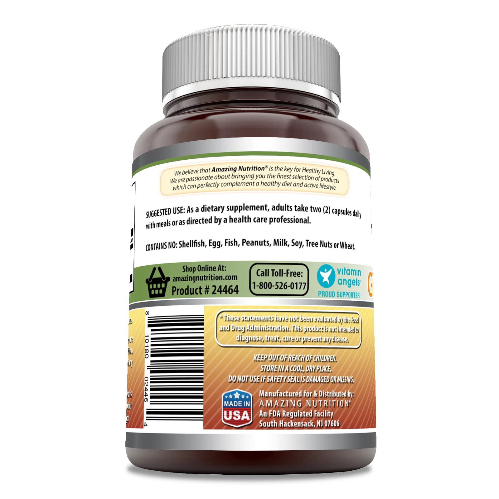 Étiquette claire du produit Amazing Formulas Ginseng Complex, informations clés