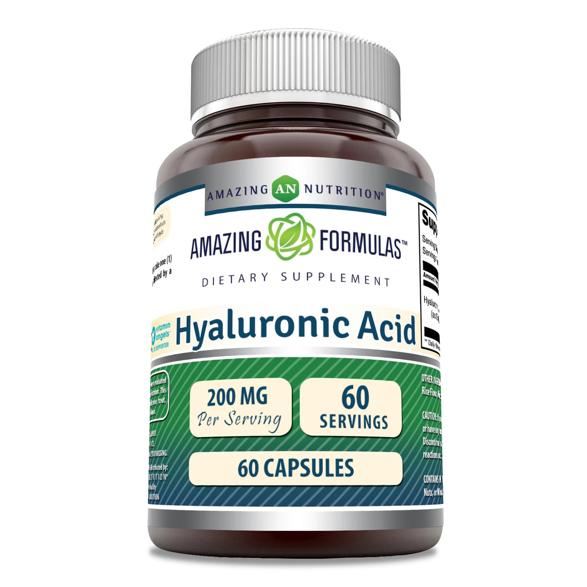 Amazing Formulas Hyaluronic Acid 200 mg capsules dans une boîte pratique pour usage quotidien