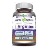 Amazing Formulas L-Arginine 1000mg, bouteille avant, potentiel soutien à l'endurance quotidienne.