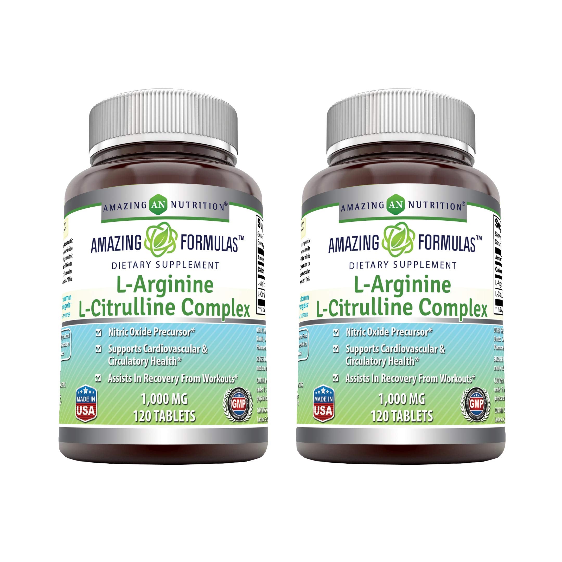 Amazing Formulas L-Arginine/L-Citrulline, comprimés en bouteille, facile à intégrer à votre routine.