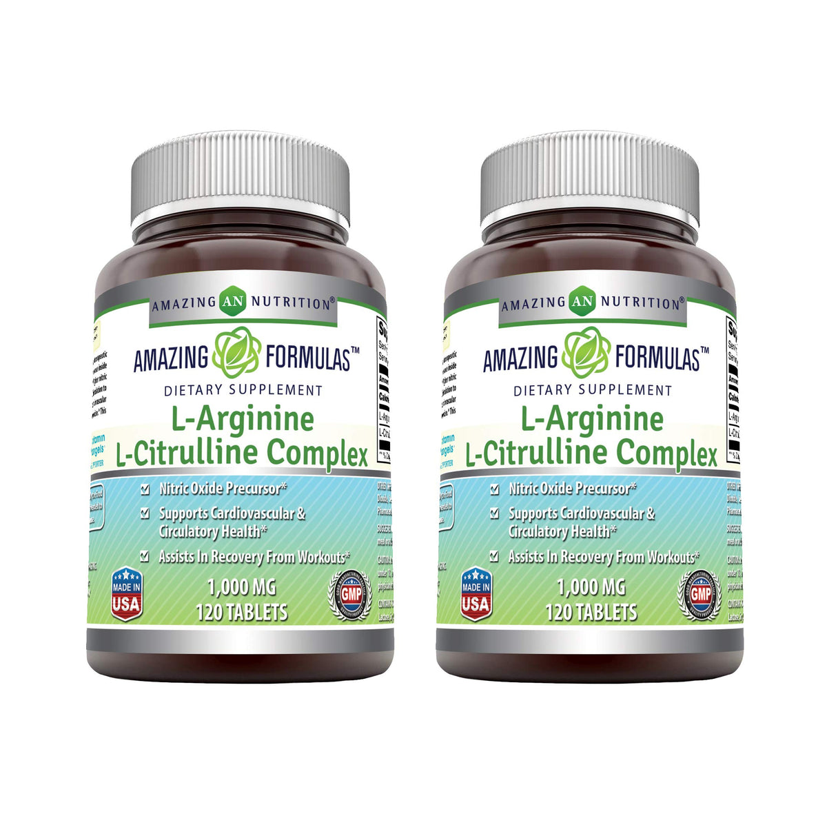 Amazing Formulas L-Arginine/L-Citrulline, comprimés en bouteille, facile à intégrer à votre routine.