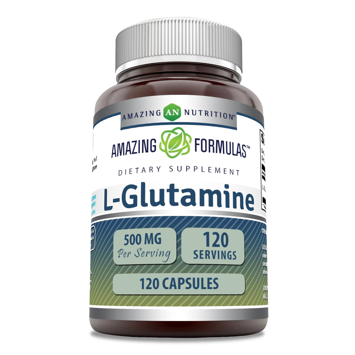 Amazing Formulas L-Glutamine: flacon principal, dose pratique pour votre quotidien.