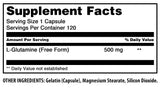 Étiquette et label d'Amazing Formulas L-Glutamine, informations claires et traçabilité.