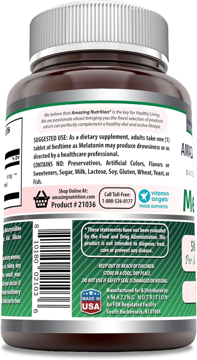 Amazing Formulas Mélatonine 5 mg – conseils d’utilisation nocturne pour faciliter l’endormissement