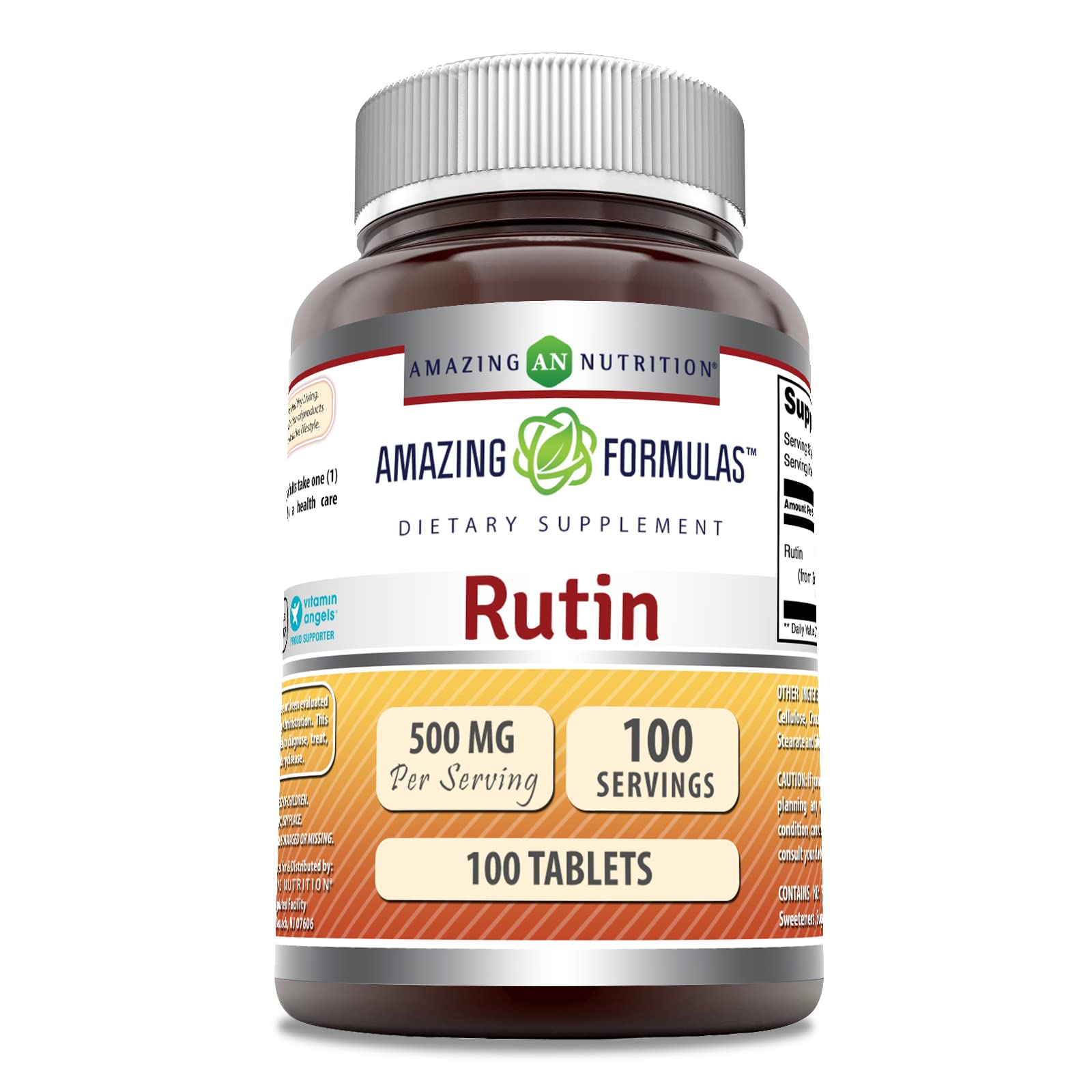 Amazing Formulas Rutin 500 mg en bouteille, pratique pour une routine quotidienne.