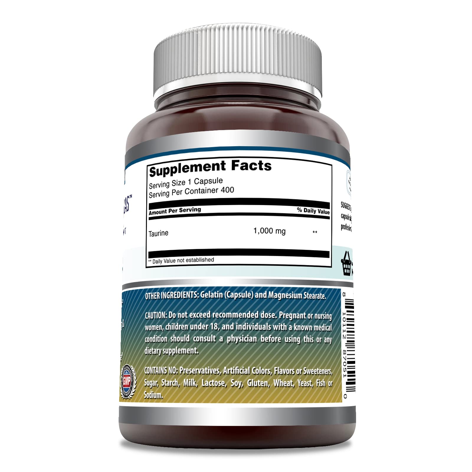 Amazing Formulas Taurine 1000 mg – gélules, parfaites pour les séances d’entraînement ou moments de détente