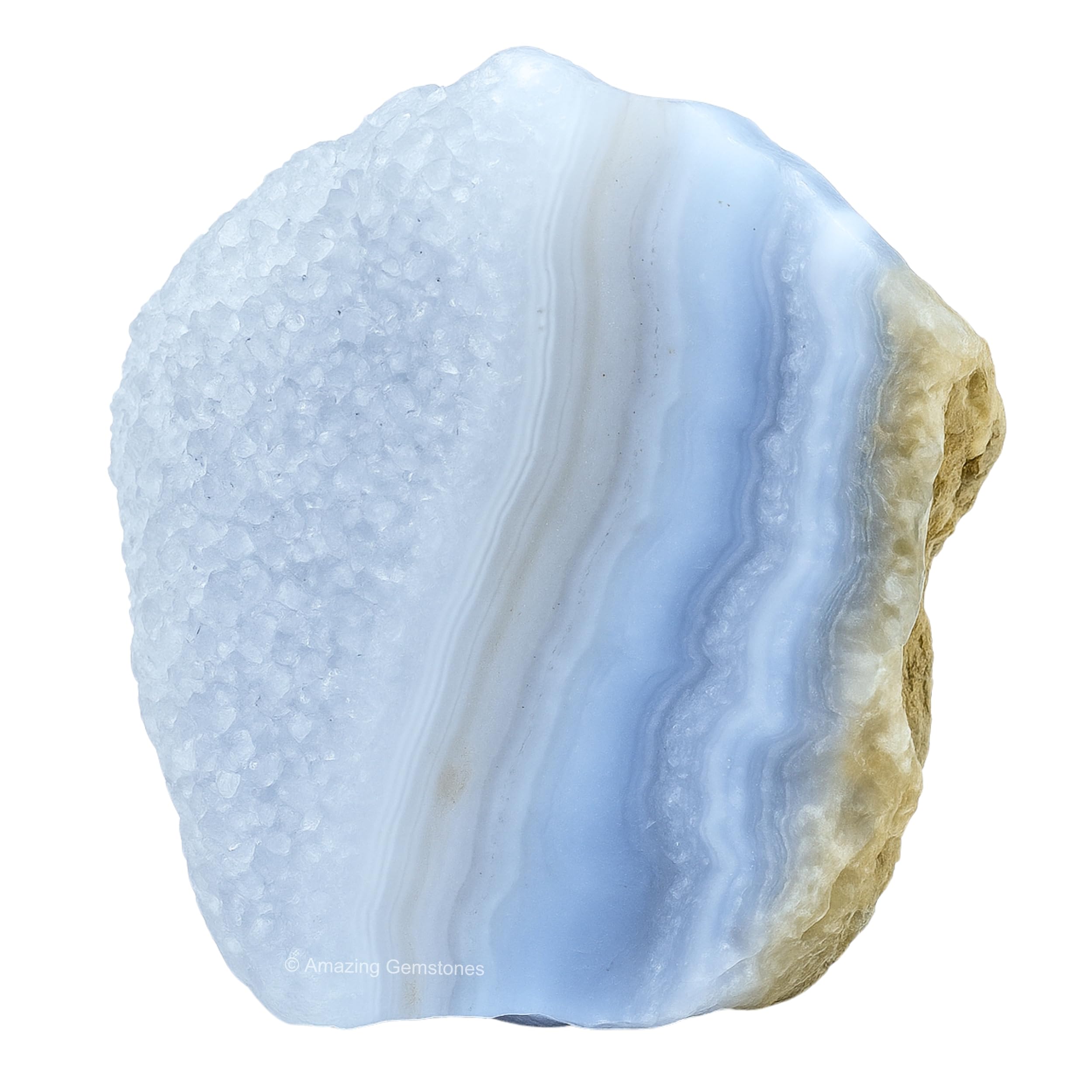 Amazing Gemstone agate lace bleue brute, pierre brute pour une communication claire.