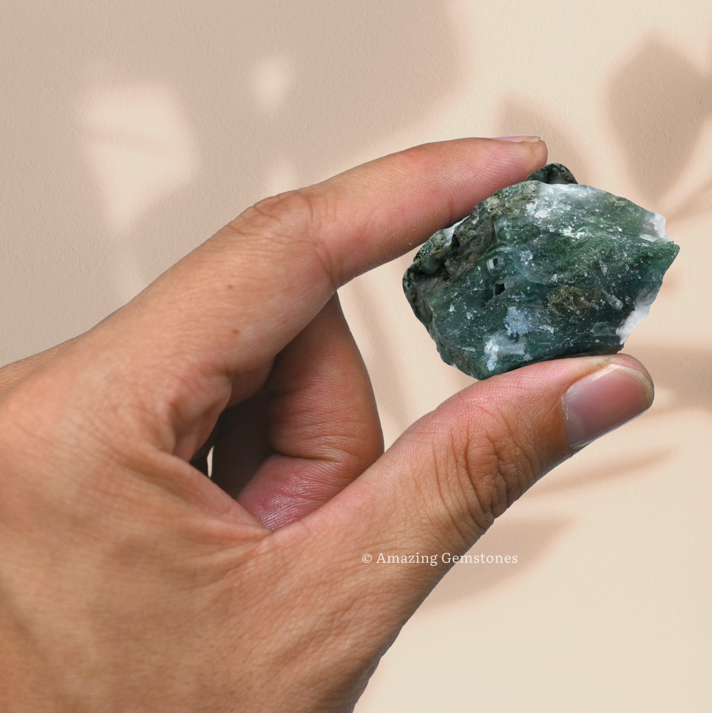 Amazing Gemstone agate mousse brute : emballage en velours prêt à offrir