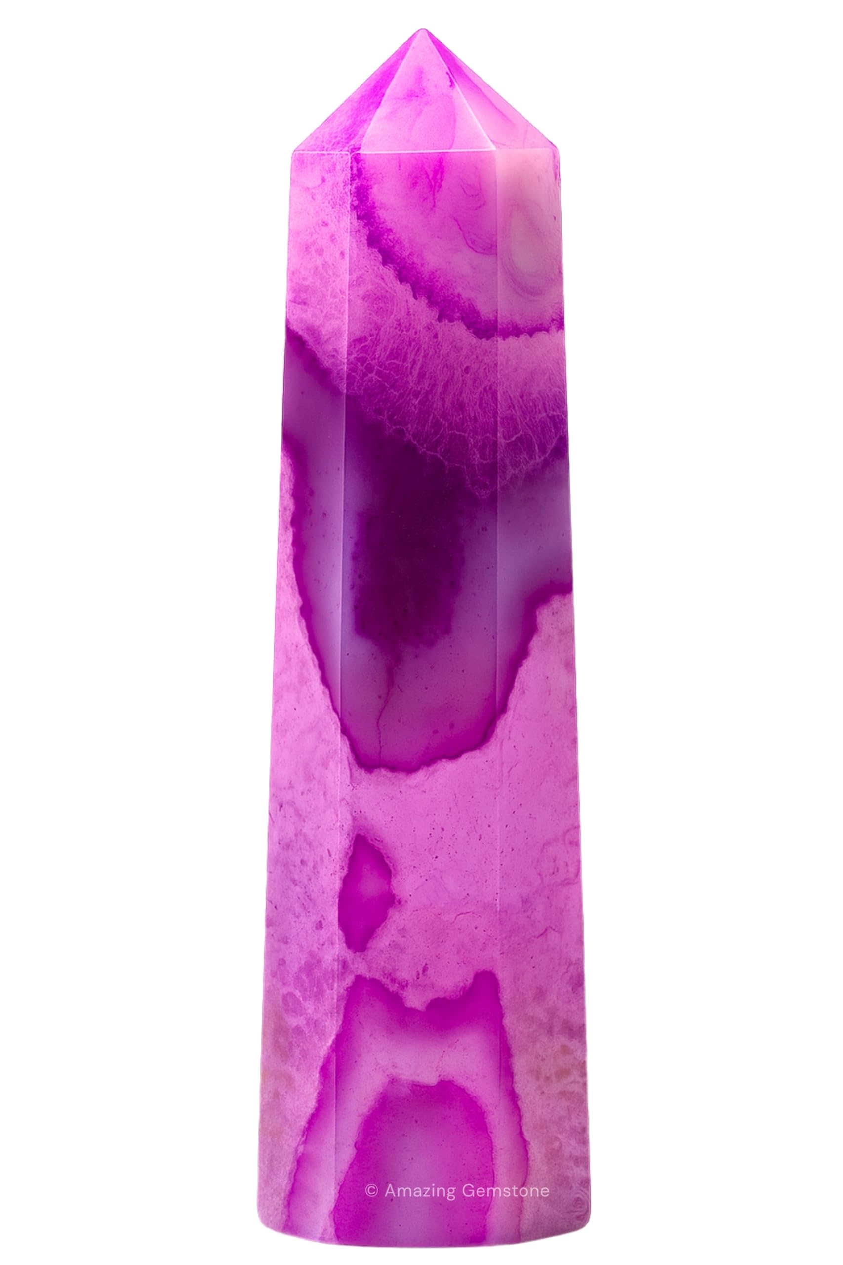 Pointe cristal agate rose Amazing Gemstone purifie l'énergie du lieu.