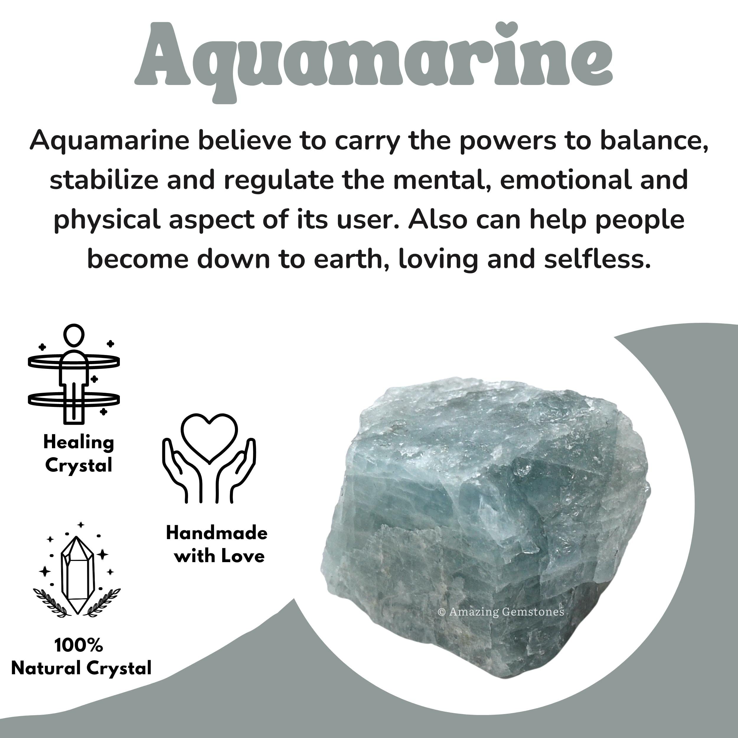 Amazing Gemstone aquamarine avec certificat d'authenticité.
