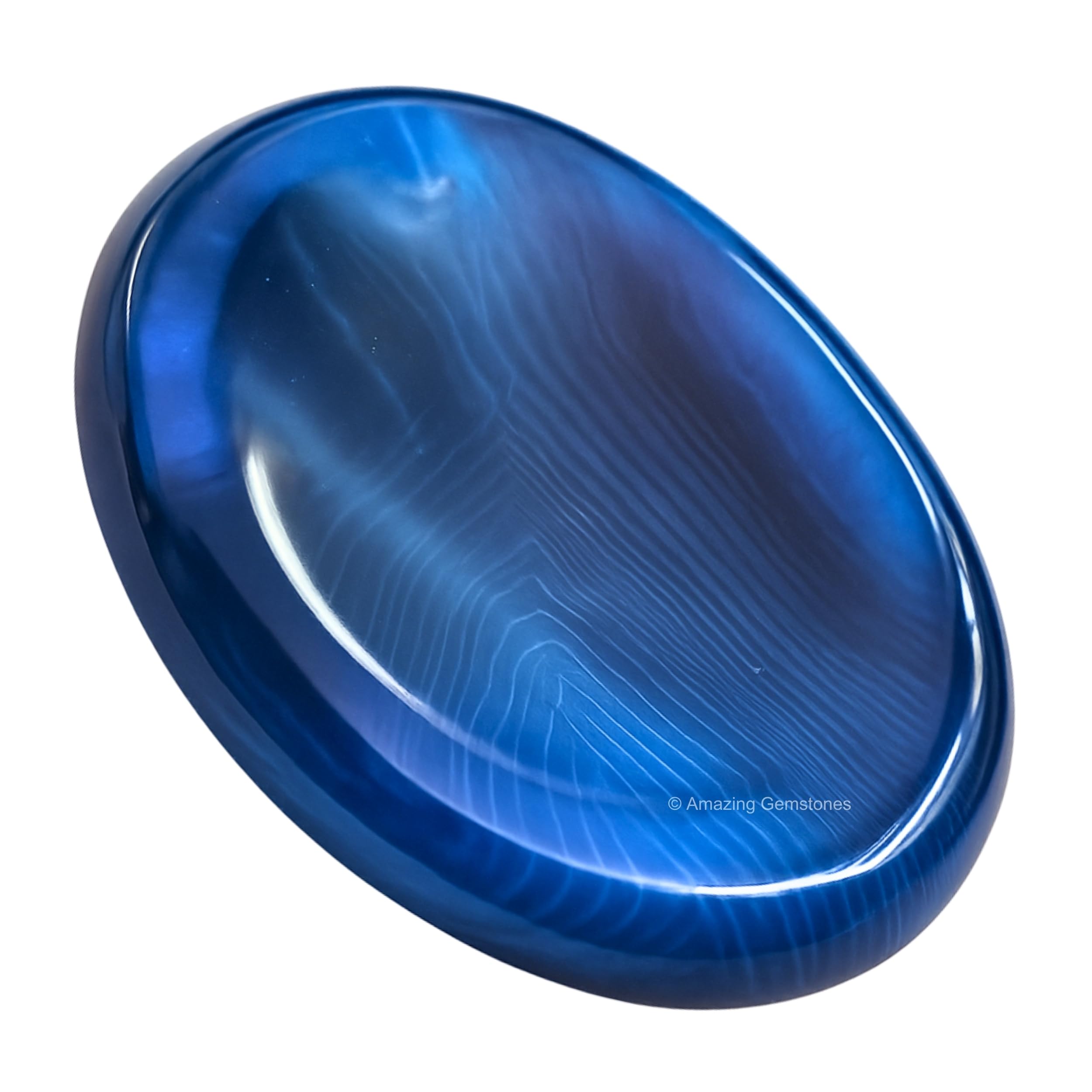 Amazing Gemstone Alma Blue Agate, gros plan sur la pierre anti-stress pour calmer l'esprit.