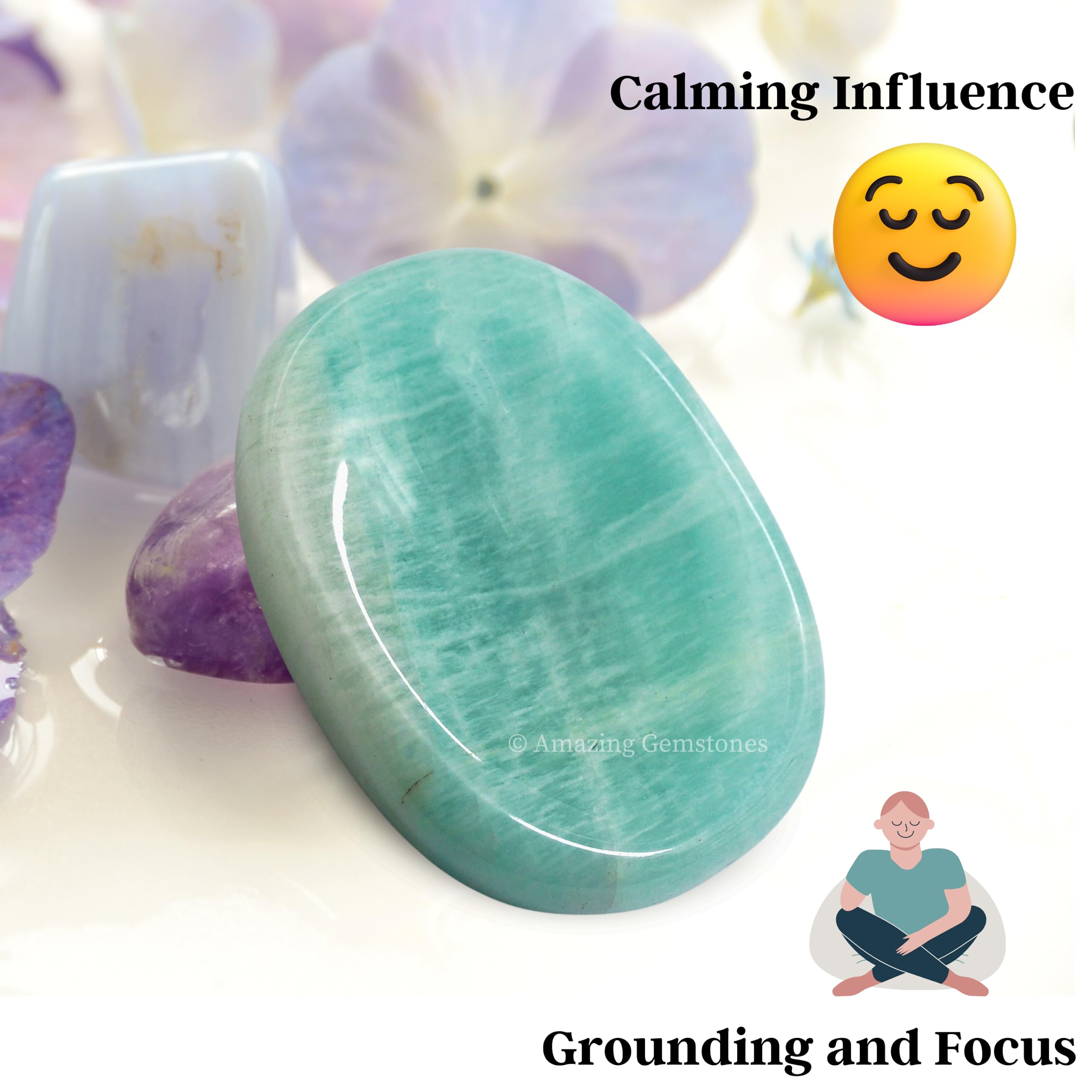 Amazing Gemstone amazonite-pierre-bien-etre: peut soutenir l'harmonie émotionnelle lors de la méditation.