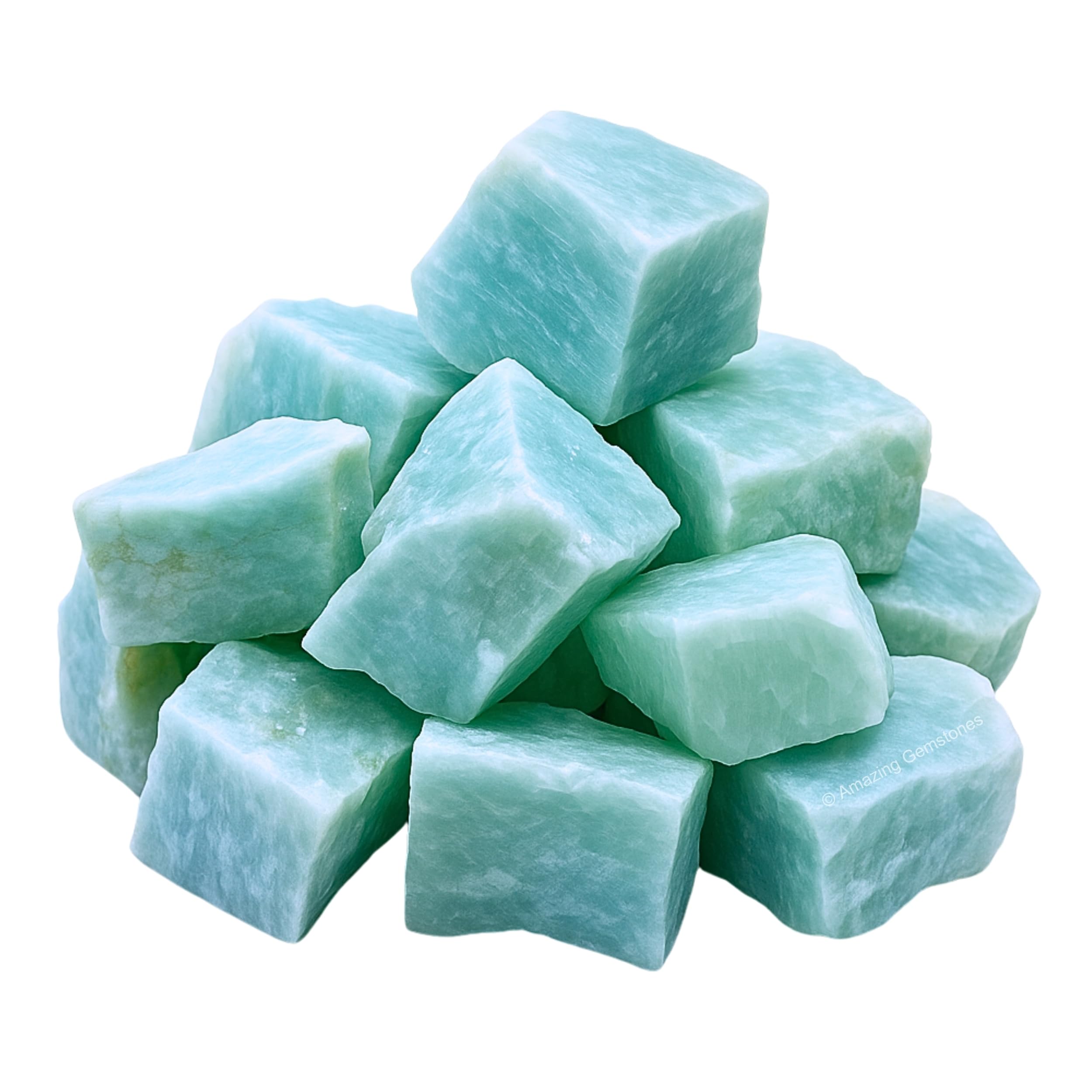 Amazonite dans sachet velours d’Amazing Gemstone, parfait pour cadeau et rangement.