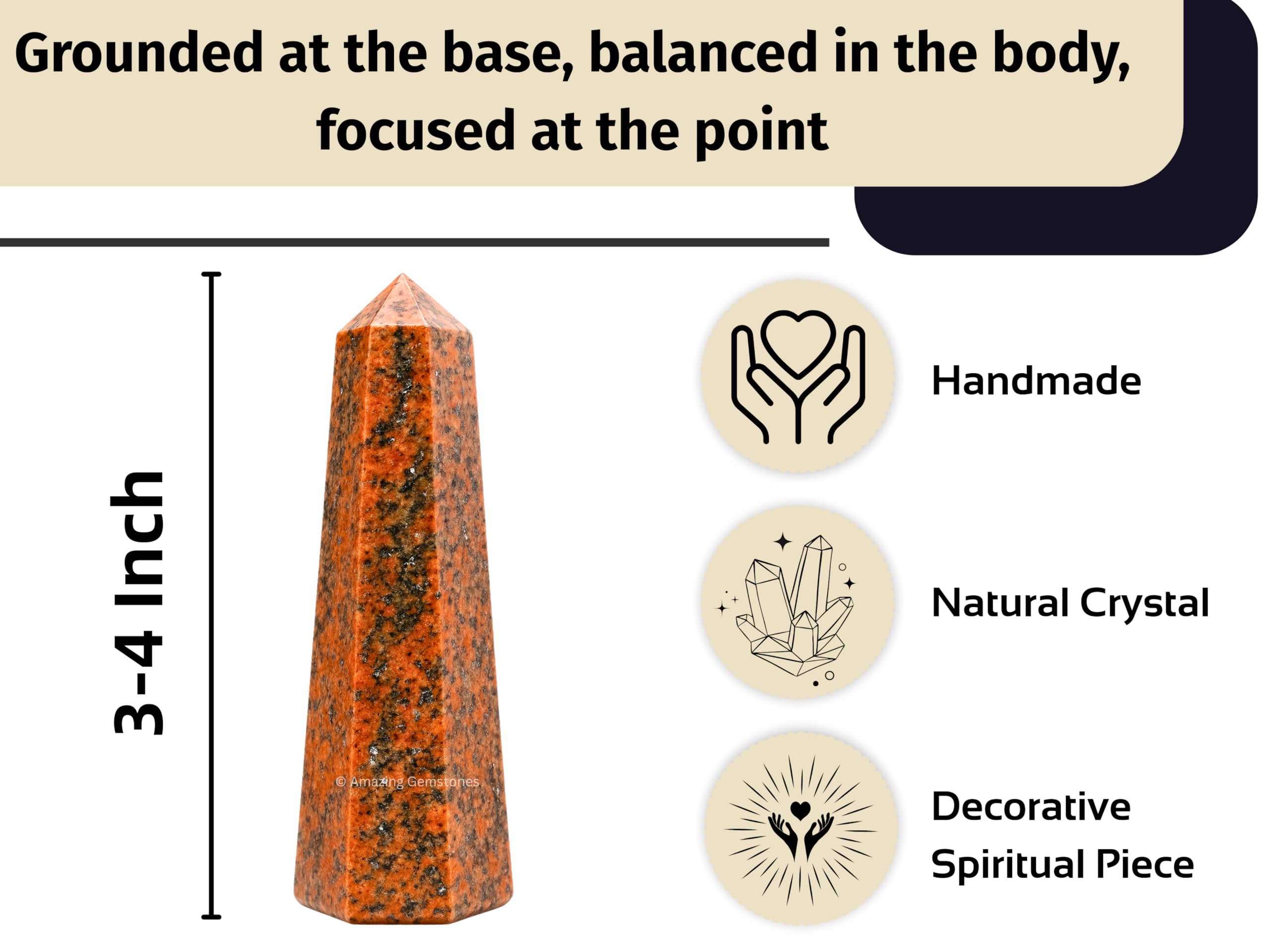 Amazing Gemstone Ambiance Bureau Unakite: énergie calme favorisant la concentration.