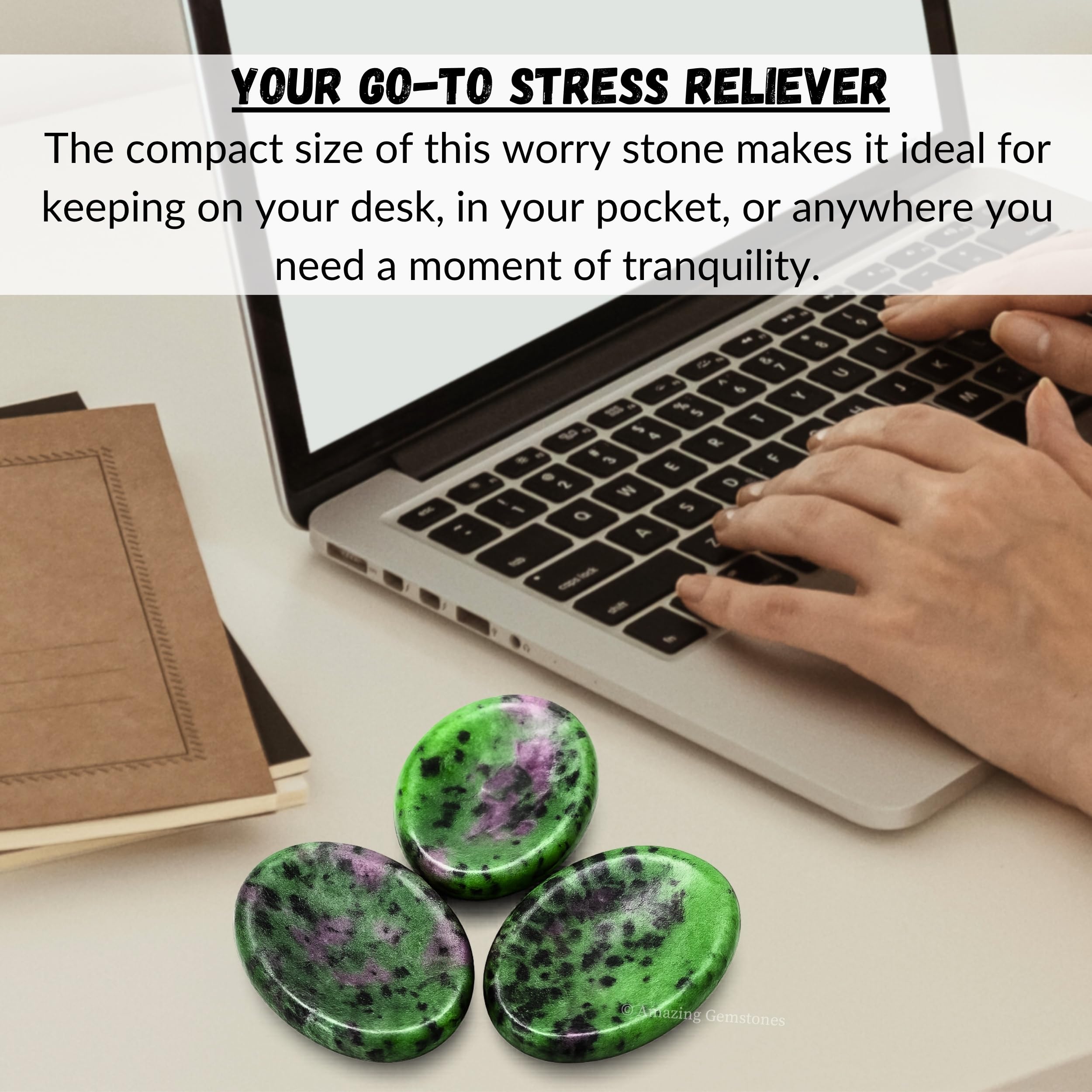 Amazing Gemstone – ambiance zen sur bureau avec rubis-zoisite pour concentration
