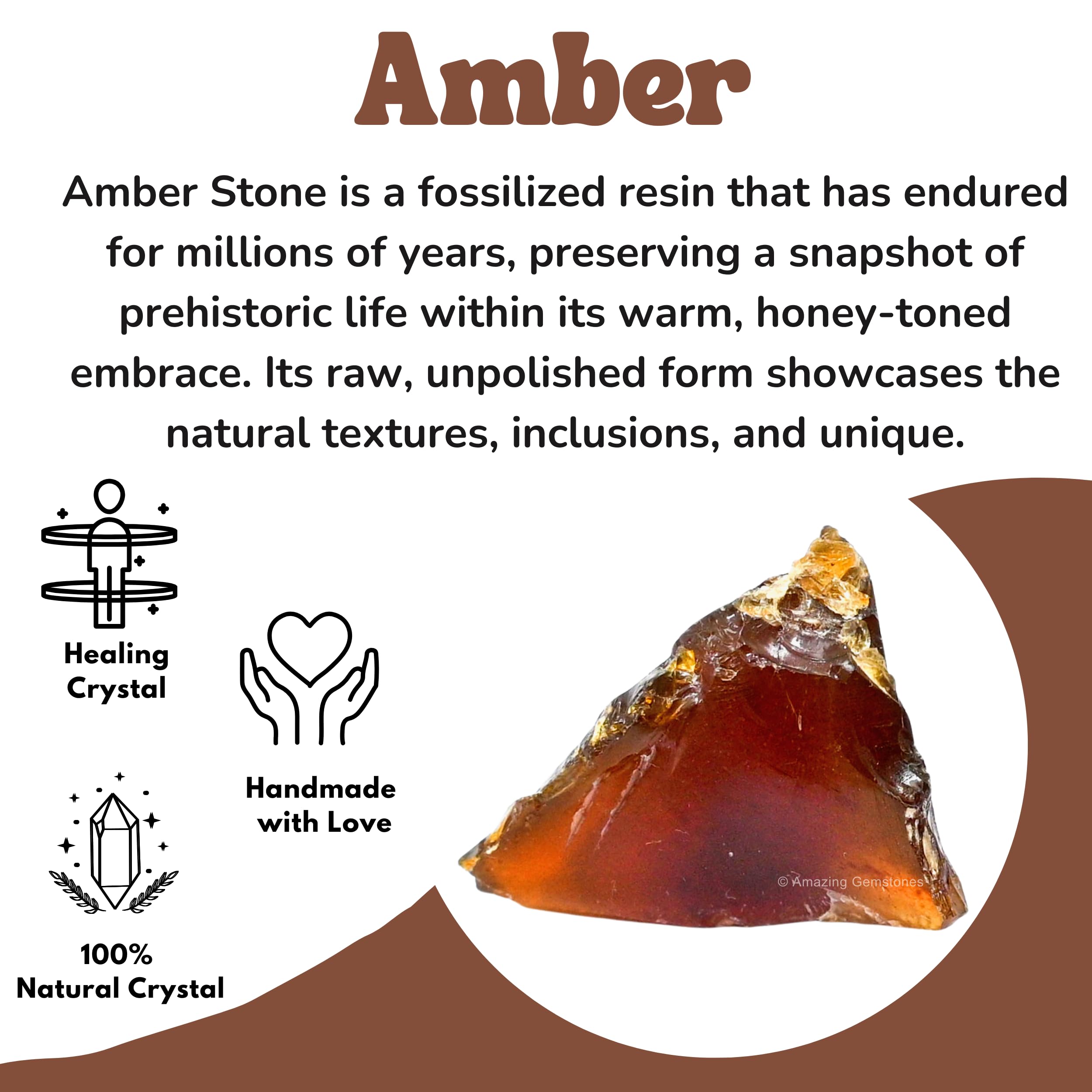 Amazing Gemstone ambre brut usages variés pour polissage et bricolage