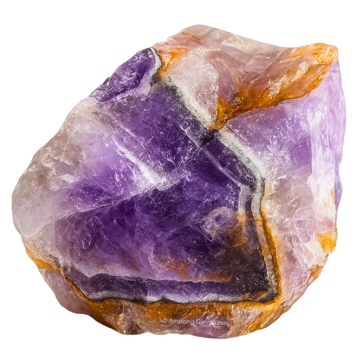 Amazing Gemstone Améthyste Chevron — pierre brute centrée, idéale pour méditation et équilibre.