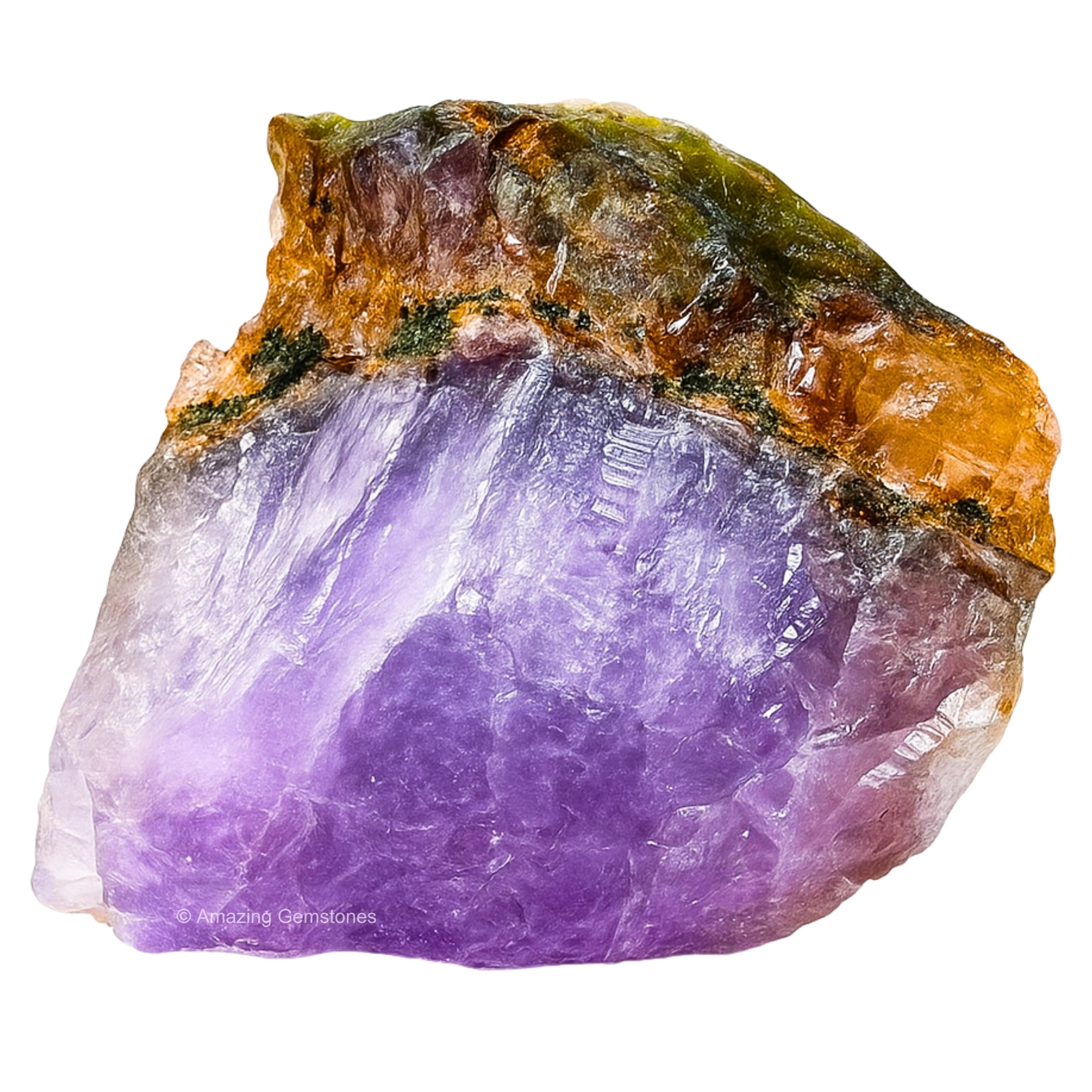 Améthyste Chevron d'Amazing Gemstone — pierre brute favorisant la clarté mentale et le calme.
