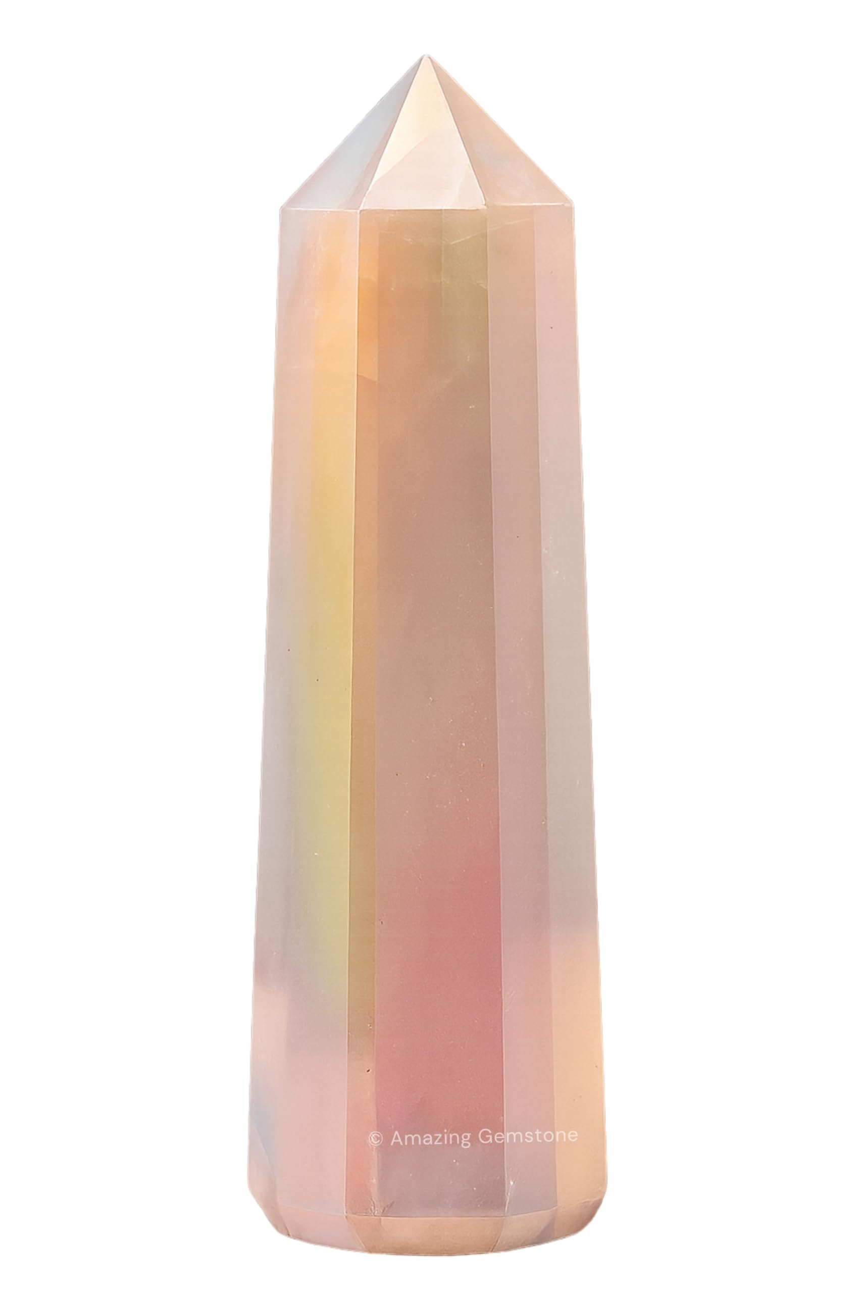 Amazing Gemstone Tour Angel Aura Rose Quartz, pointe lumineuse pour énergie énergie focalisée