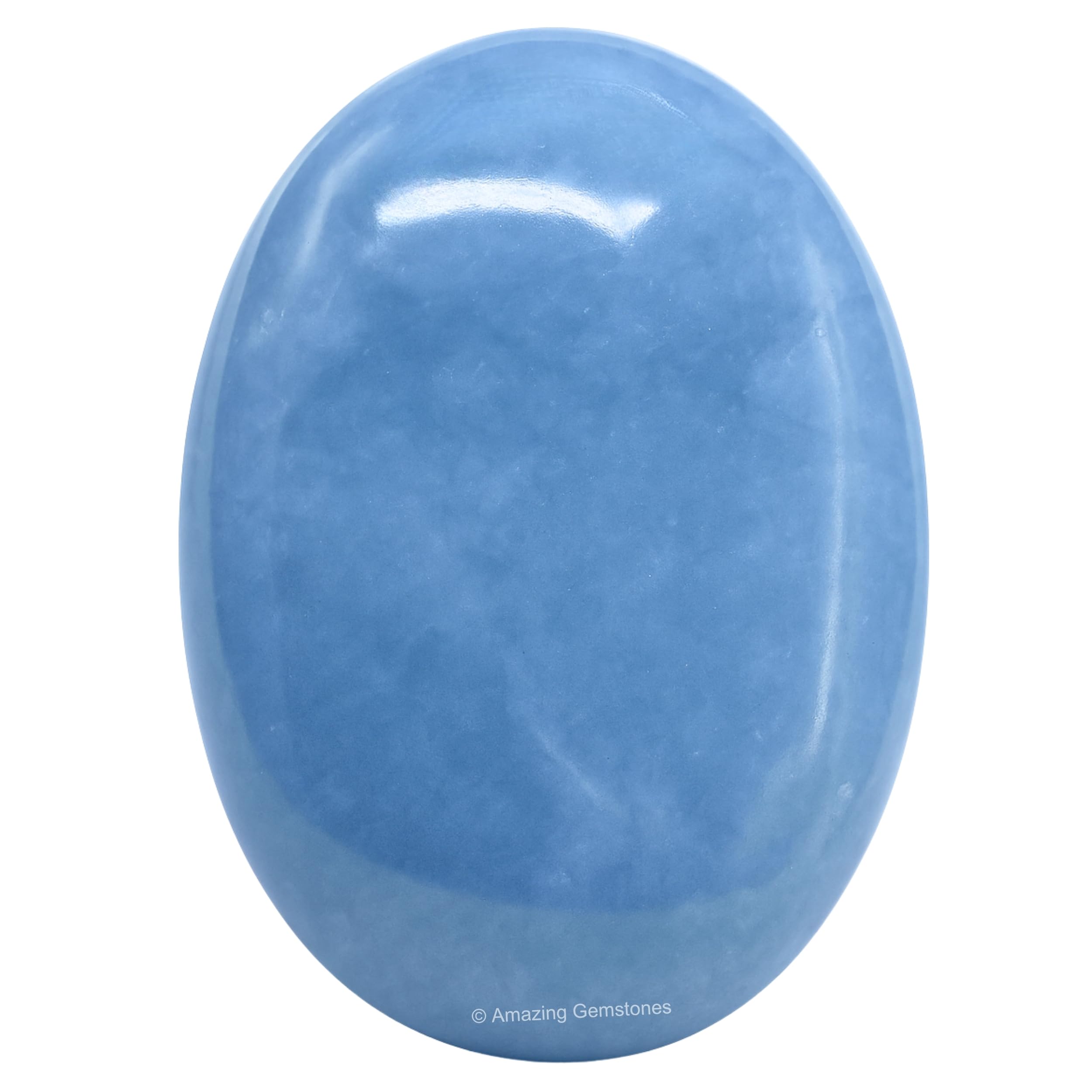 Angelite Amazing Gemstone, pierre de paume grande, idéale pour méditation et recentrage.