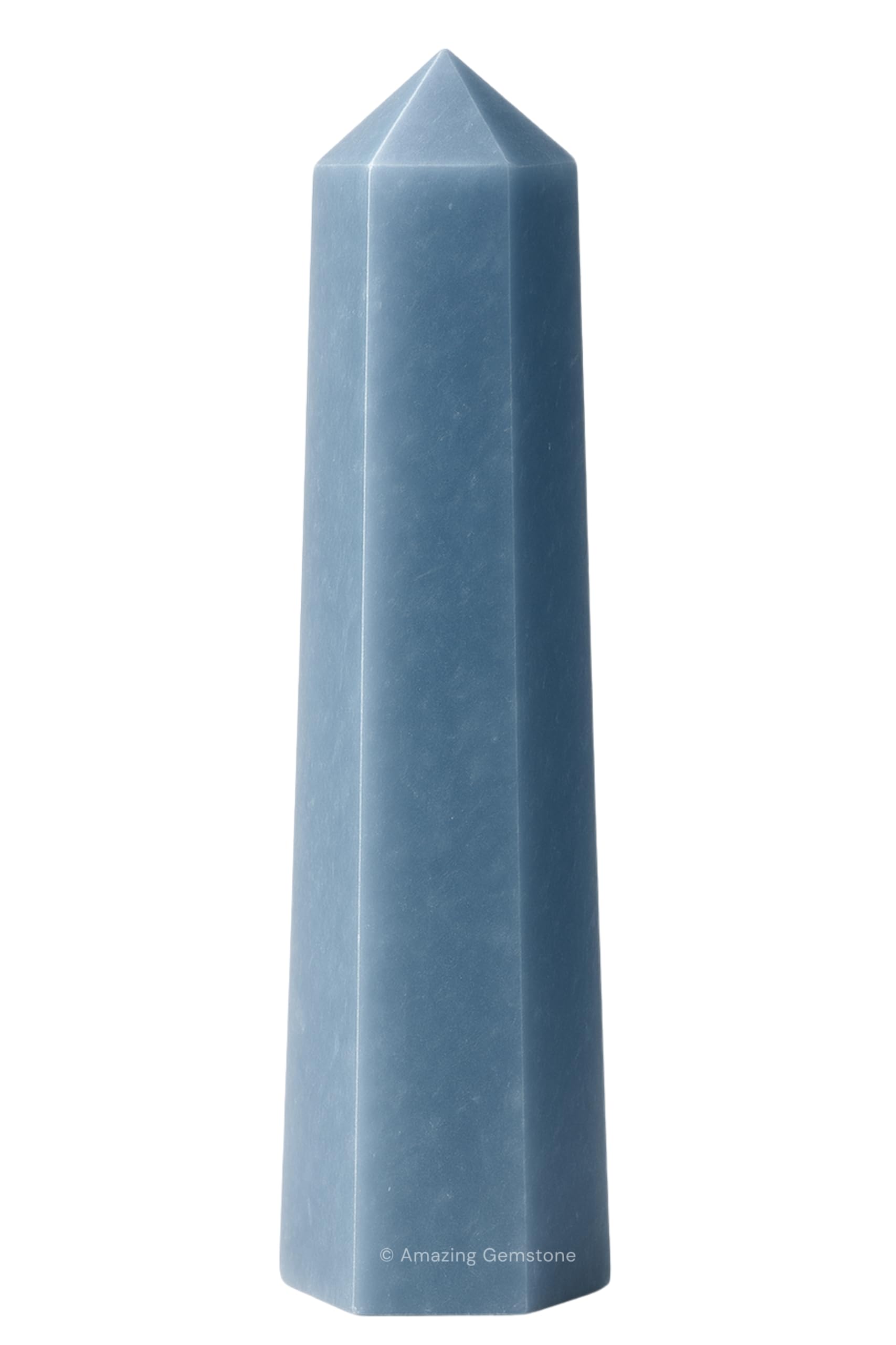 Amazing Gemstone Angelite Tower – pointe angelite purifie et recharge l'énergie d'un espace.