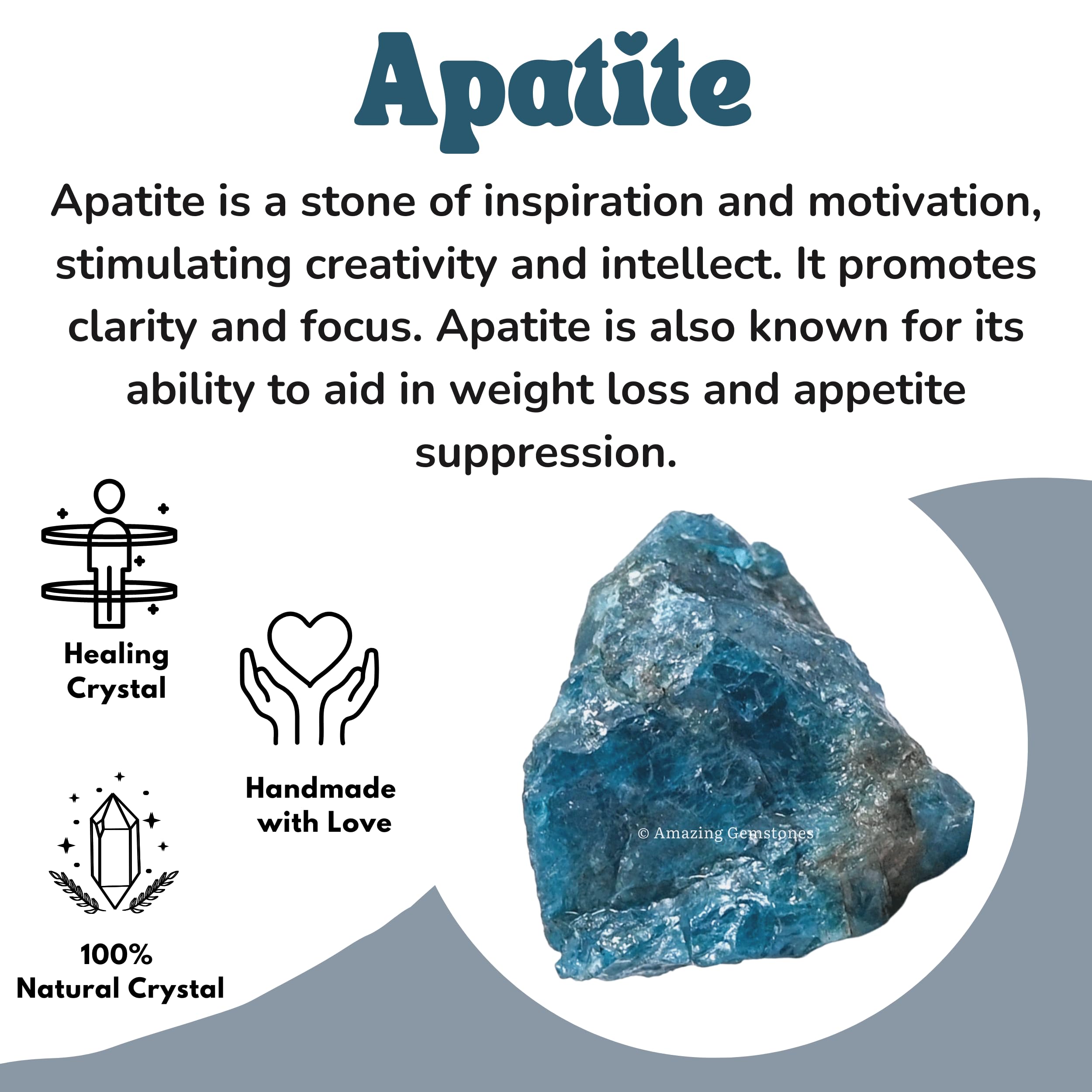 Amazing Gemstone apatite brute dans son sachet velours, cadeau prêt à offrir