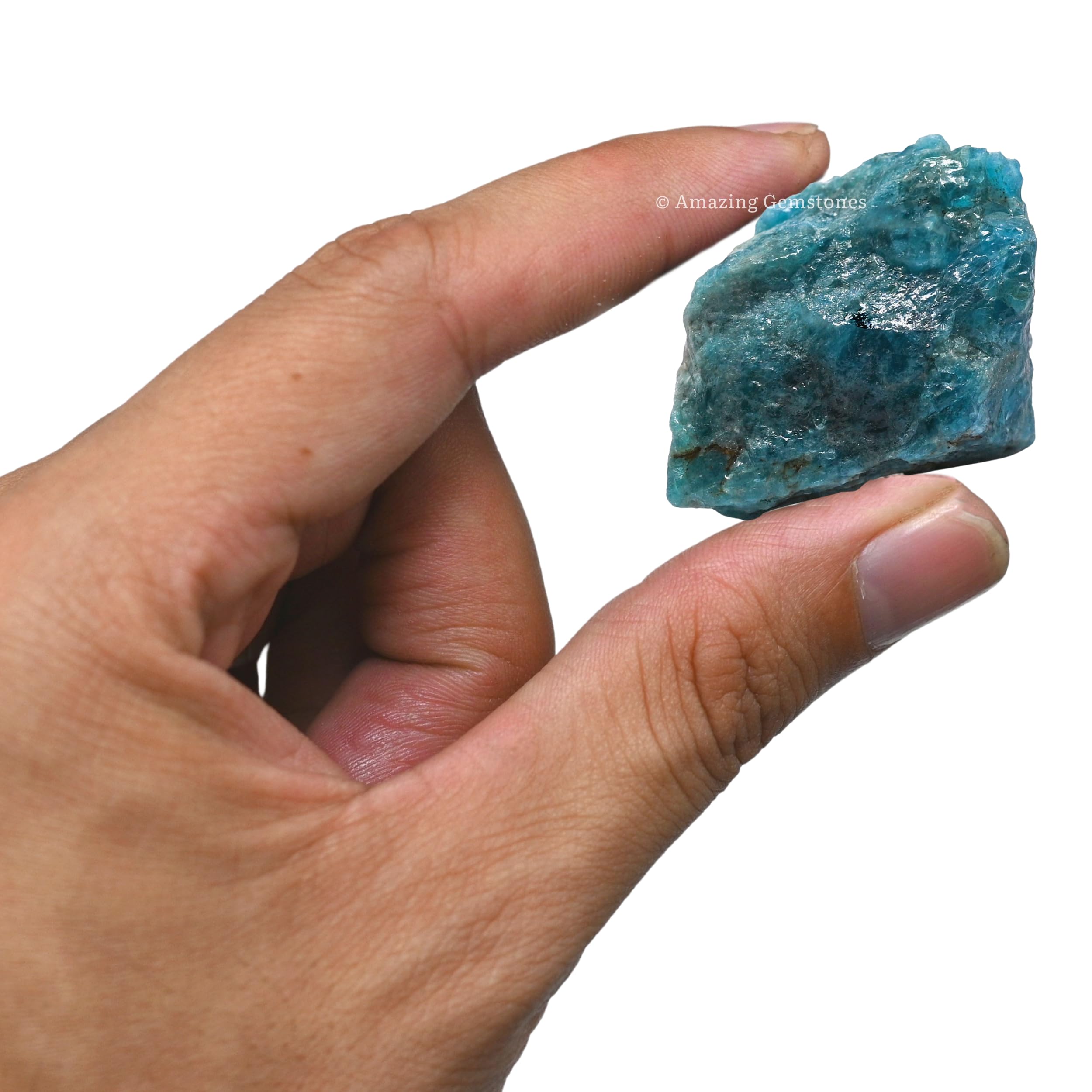 Apatite verte brute d'Amazing Gemstone en emballage cadeau, prêt à offrir.
