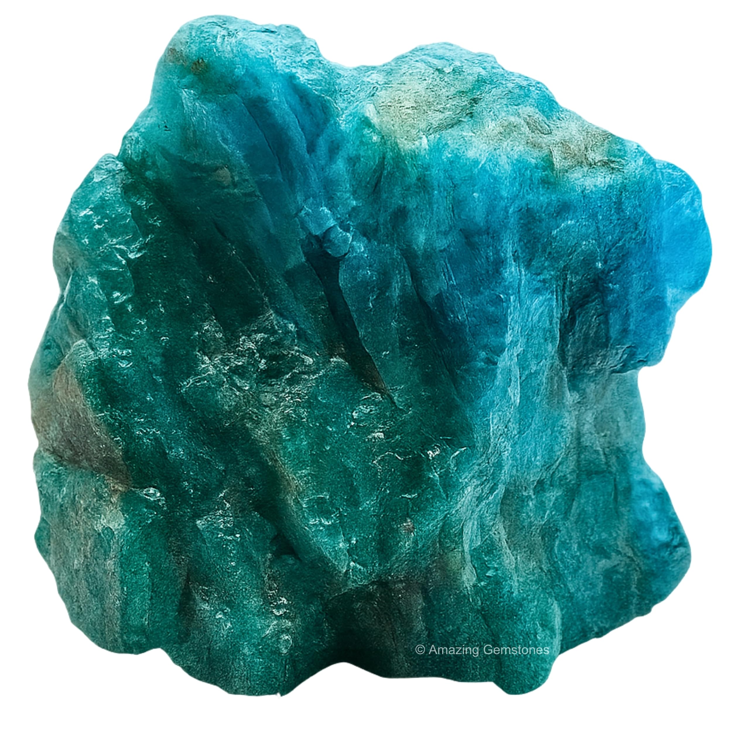Apatite verte brute d'Amazing Gemstone en gros plan, favorise concentration et connexion terrestre.