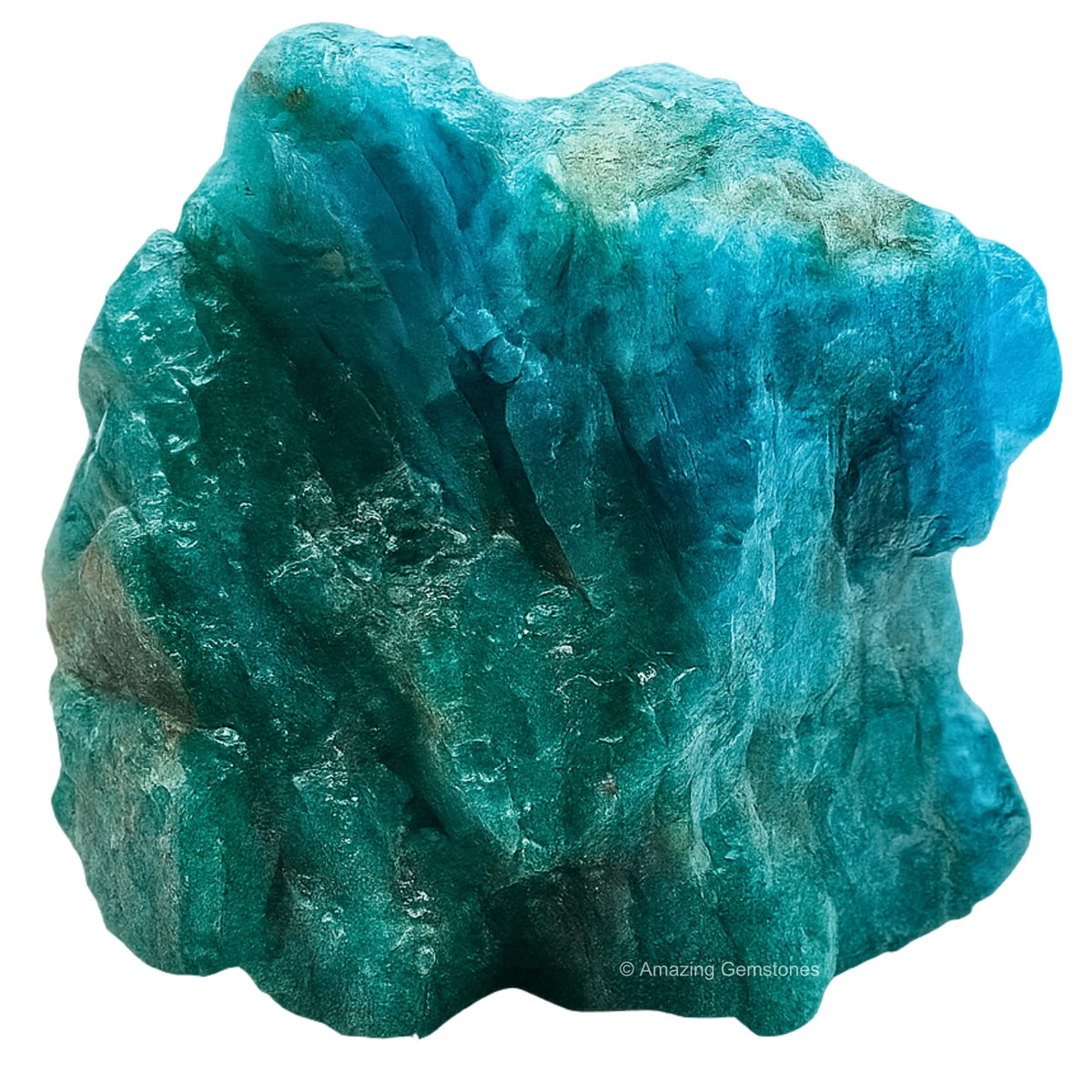 Apatite verte brute d'Amazing Gemstone en gros plan, favorise concentration et connexion terrestre.