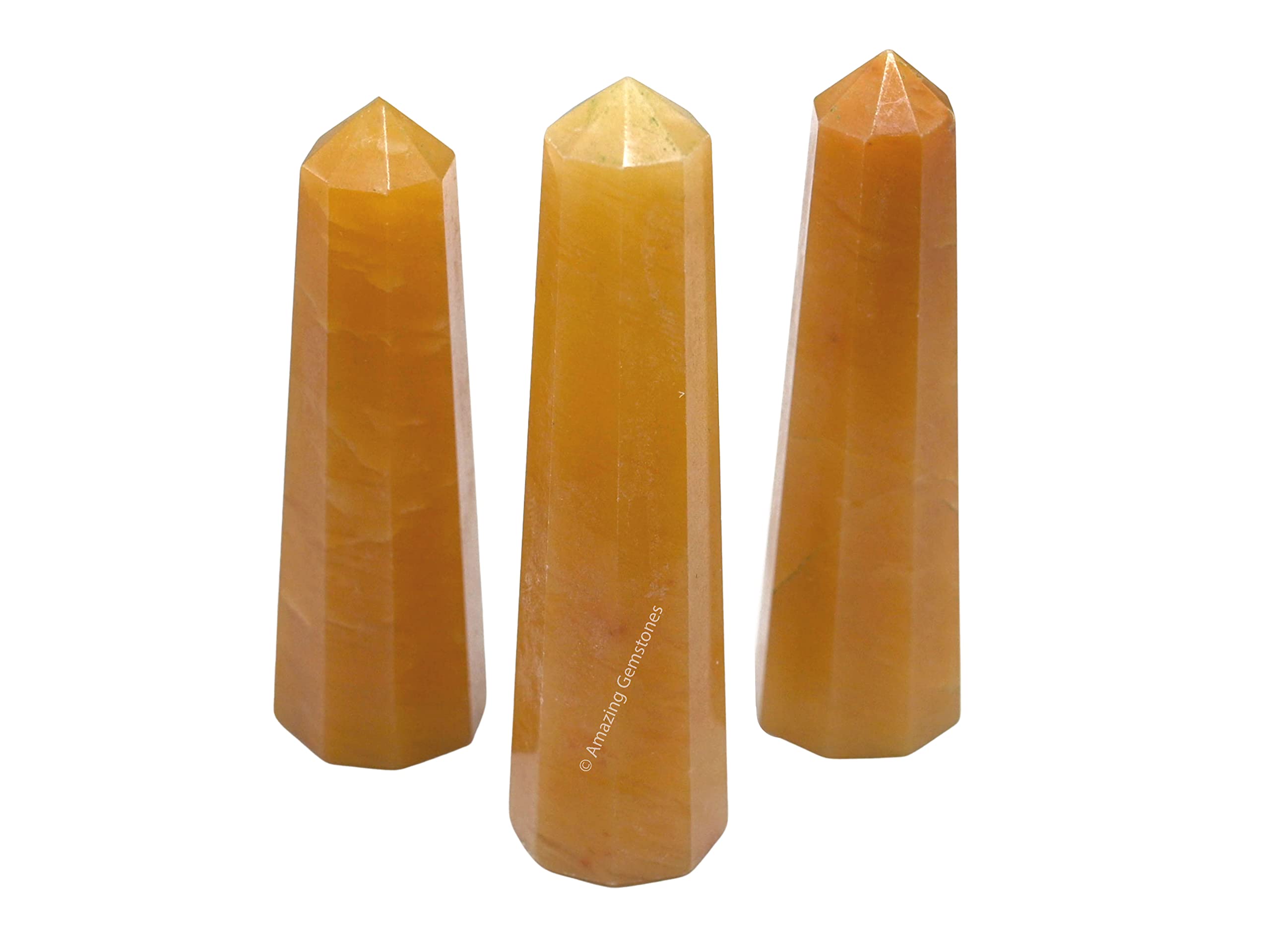 Amazing Gemstone – Tour avec grille centrale en aventurine jaune, soutien à la méditation et au réseau cristallin.